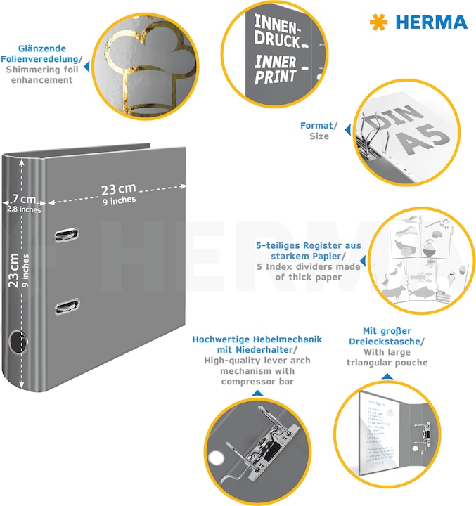 Produktbild Herma Rezeptordner A5 (A5, 70 mm, 1 x)