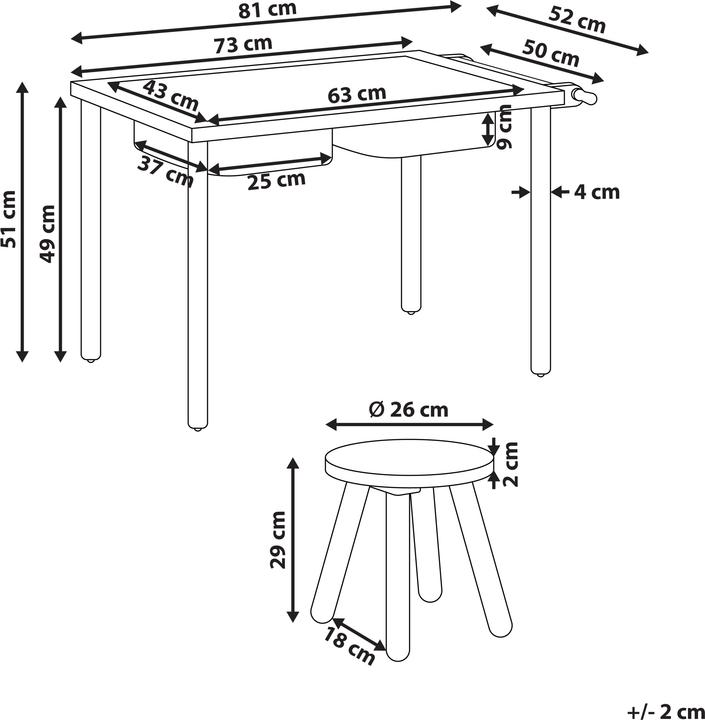 Produktbild Beliani Kempsey (Kinderstuhl, Kindertisch)
