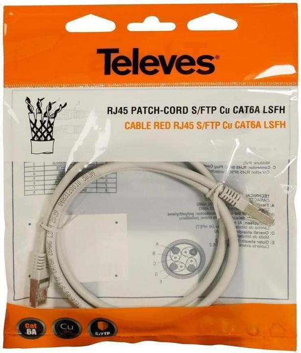 Produktbild Televes Patchkabel (S/FTP, CAT6a, 0.50 m)
