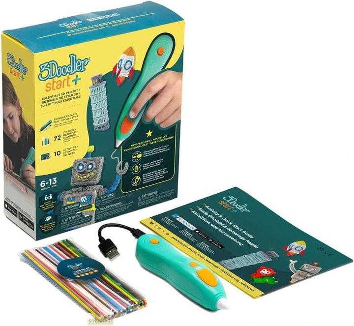 Actual product image 3Doodler Start PLUS 3D PRINTING PEN SPLUS 3D pen 0.77 mm Turquoise, Yellow