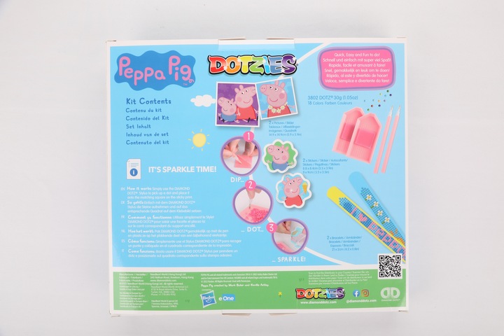 Image du produit Diamond Dotz DOTZIES® Original Diamond Painting Set Peppa Pig avec 6 motifs : 2 tableaux 15 x 15 cm, 2