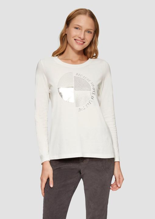Actual product image S.Oliver T-Shirt Longsleeve mit Metallic-Print und Schmucksteinen (46)