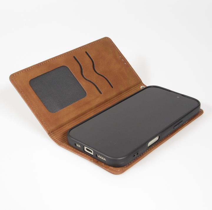 Image du produit PhoneLook Etui cuir Flip Wallet vintage avec fermeture aimantée et compartiment cartes (Apple iPhone 17)