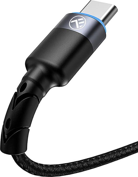 Actual product image Tellur Data cable, USB to Type-C, LED Light, Nylon, 2m juodas (2 m, USB 4.0)