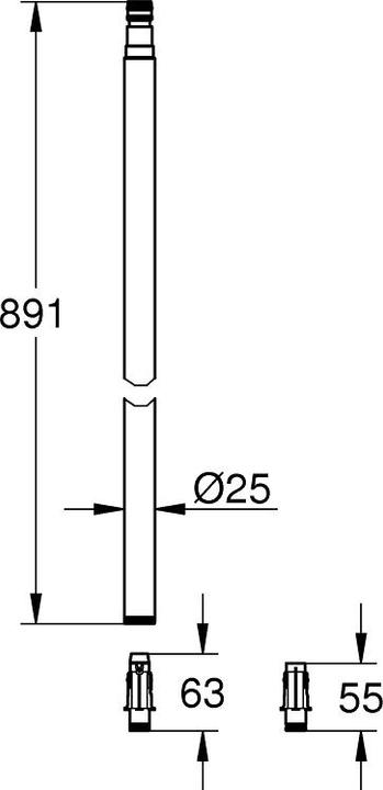 Actual product image Grohe Replacement pipe for shower systems chr -15 cm