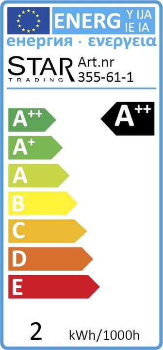 Energy Label Star Trading soft glow (E14, 1 W, 90 lm, 1 x, G)