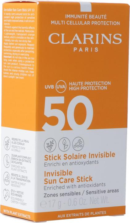 Actual product image Clarins Invisible Sun Care Stick (Sun stick, Sun cream face, SPF 50, 69 g)