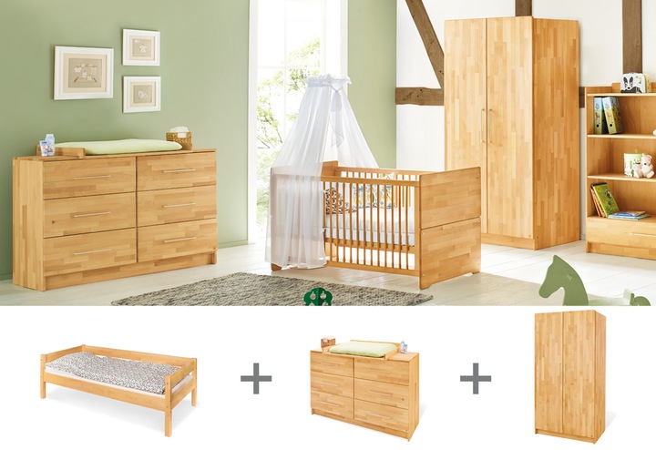 Produktbild Pinolino Jugendzimmer „Natura” extrabreit, 3-tlg. (Kinderkleiderschrank, Wickelkommode)