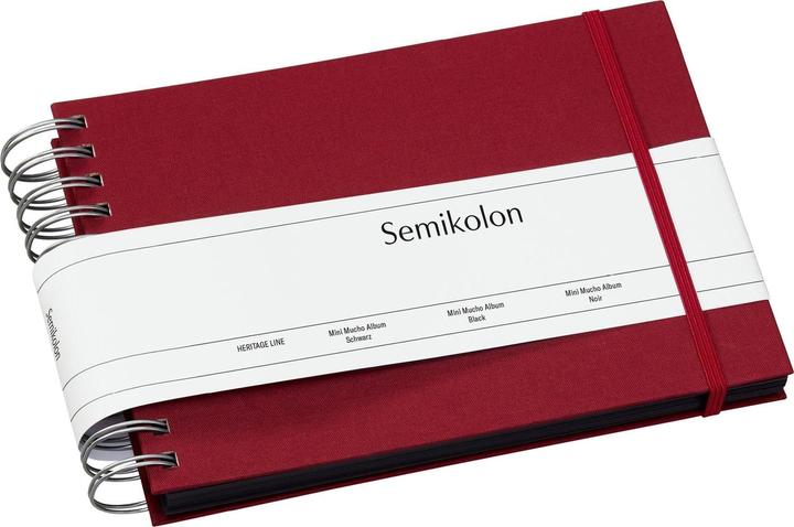 Image du produit Semikolon Album photo Mini Mucho 25x16cm bordeaux housse en lin (9 x 13 cm, 10 x 15 cm)