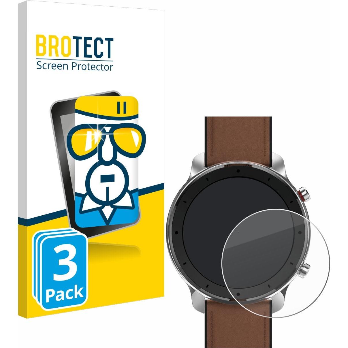 BROTECT Panzerglas Hartglas Displayschutz, Smartwatch Schutzfolie, Transparent