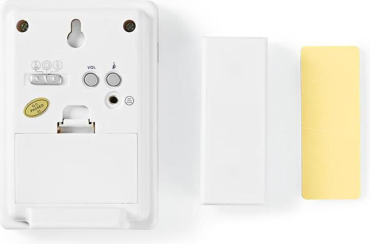 Actual product image Nedis Wireless Doorbell Set Battery Powered 3 V DC 1x CR2032 Volume: 80 dB Signal Range: 300 m IP44 (Funk)