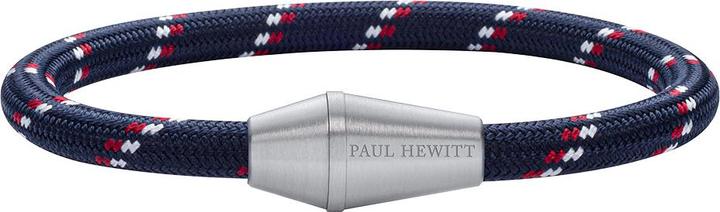 Paul Hewitt Bracelet Conic Silver Nylon Navy Blue Red White XL (21 cm, Edelstahl, Nylon)