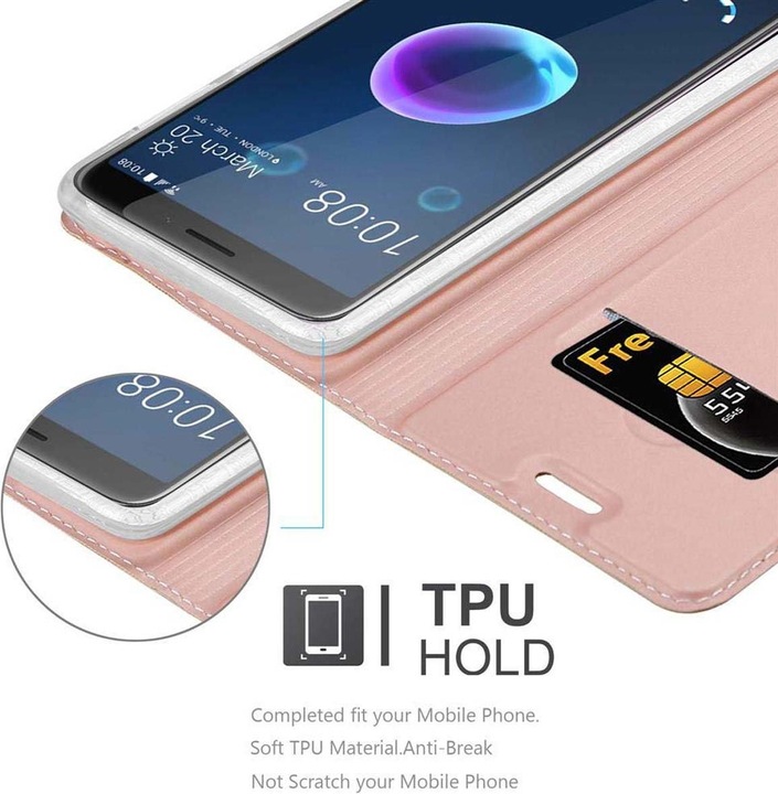 Produktbild Cadorabo Book Classy Style Cover (HTC Desire 12)