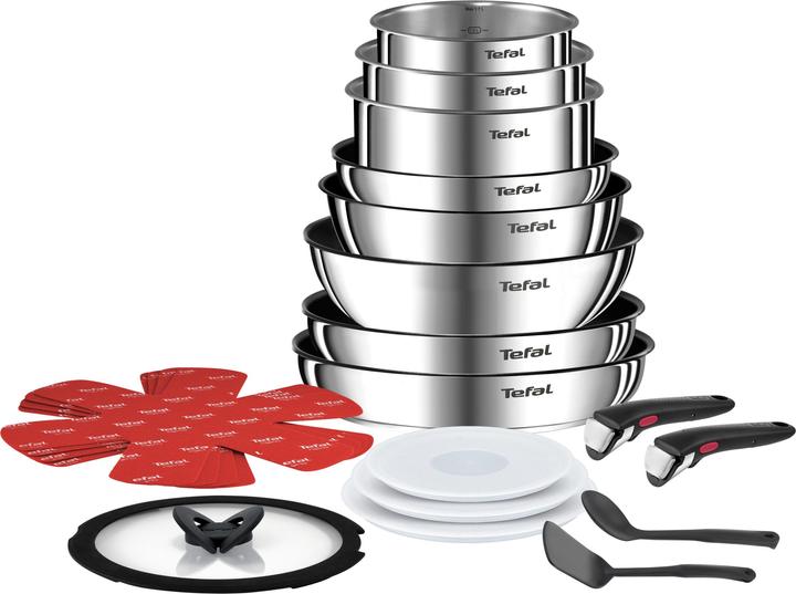 Produktbild Tefal L897SJ04 (28 cm, Pfannenset + Topfset, Edelstahl)