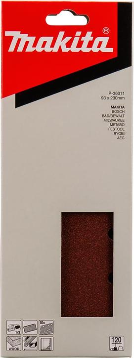 Actual product image Makita Sandpaper, 93x228mm, K120, 10pcs (8 holes) (120)
