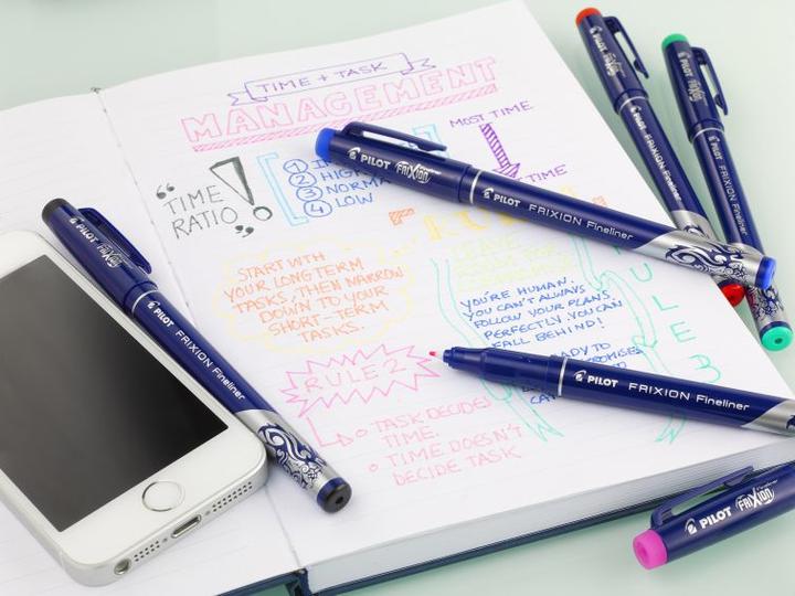 Image du produit Pilot FriXion Fineliner x3 Fancy (Violet, Rose, Vert clair, Bleu foncé, 3 x)