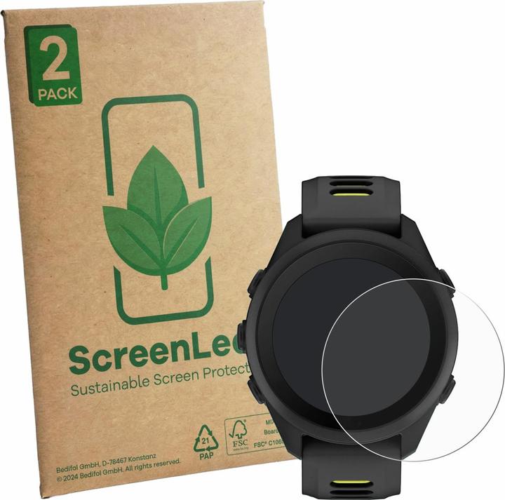 Produktbild ScreenLeaf Schutzfolie für Garmin Forerunner 170 nachhaltiger Displayschutz Display Schutz Folie Klar