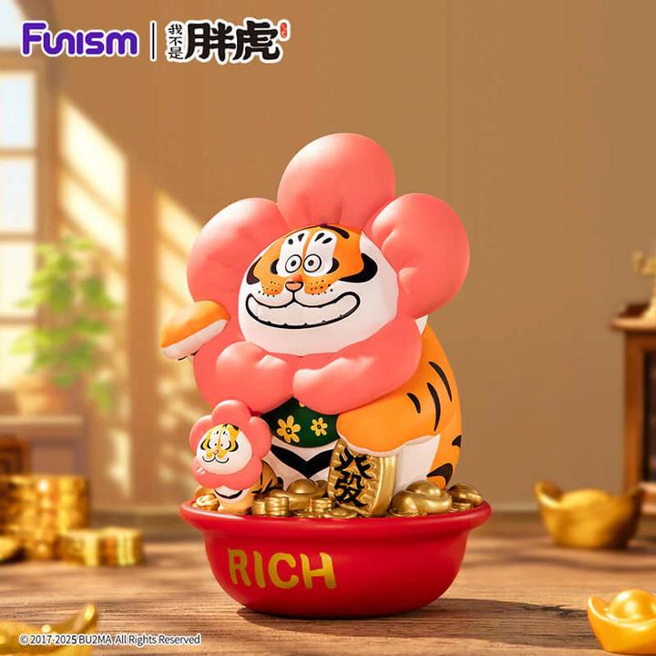 Produktbild Funism I Am Not Fat Tiger Statue Alexander the Tiger Rich Flower 20 cm