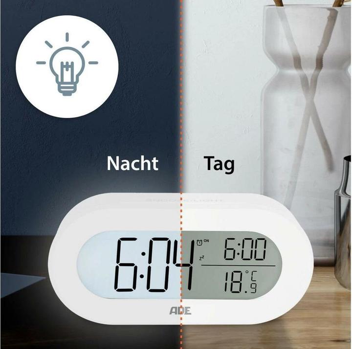 Actual product image ADE Digital Alarm Clock White
