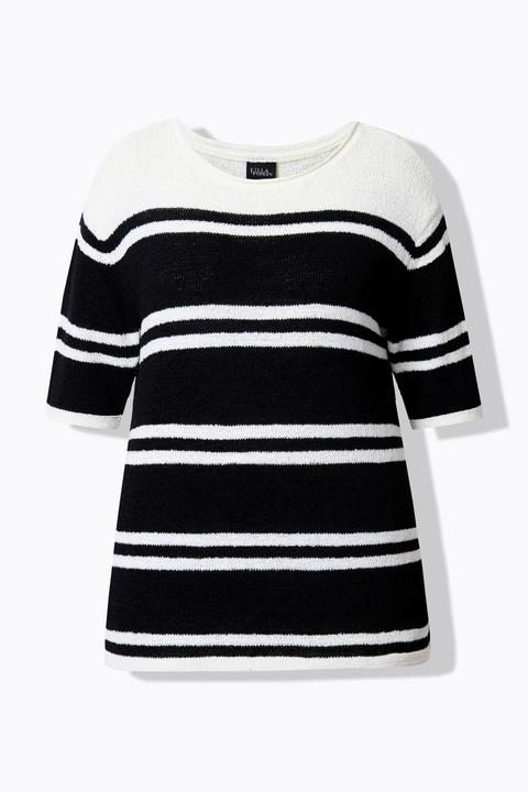 Produktbild Ulla Popken Pullover, kürzer geschnitten, Boxy, Rundhals, Halbarm (62)