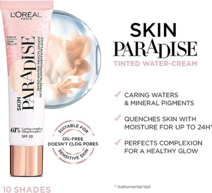 Actual product image L'Oréal Paris L'Oréal Skin Paradise Crème Teinté Hydratante Foundation Spf20 30ml (02)