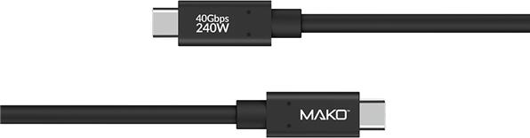 Actual product image Mako USB-C 4.0 beidseitig, 2.0m 240W schwarz (2 m, USB 4.0, 240 W)