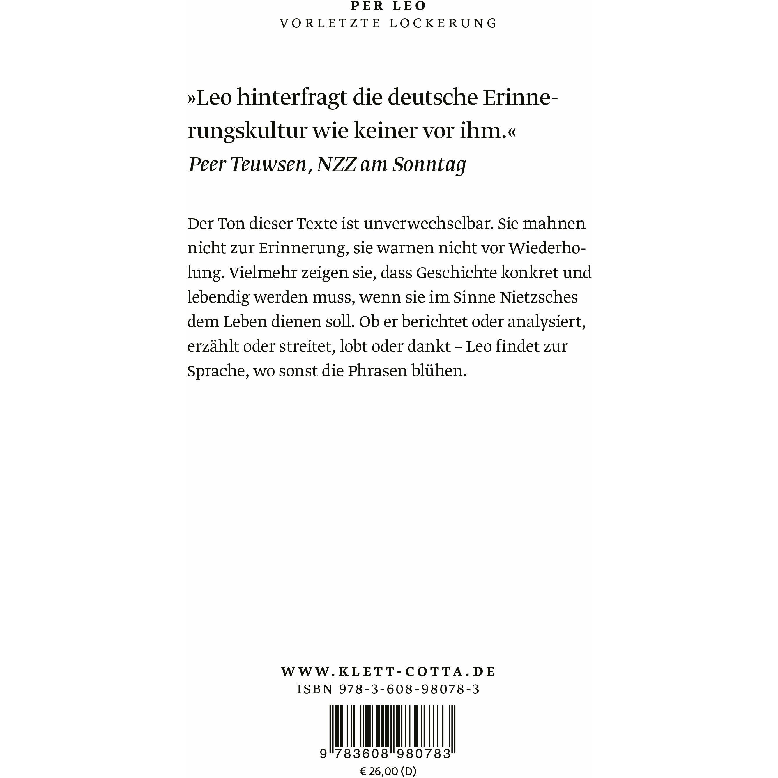 Thumbnail - Vorletzte Lockerung, Fachbücher von Per Leo