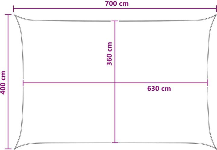 Produktbild vidaXL Sonnensegel (400 x 700 cm)