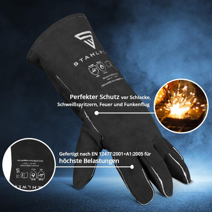 Produktbild Stahlwerk Schweisserschutzhandschuhe extra robuste Hitzeschutzhandschuhe (XL)