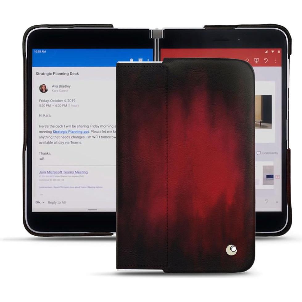 Thumbnail - Noreve Lederschutzhülle (Microsoft Surface Duo), Smartphone Hülle, Rot