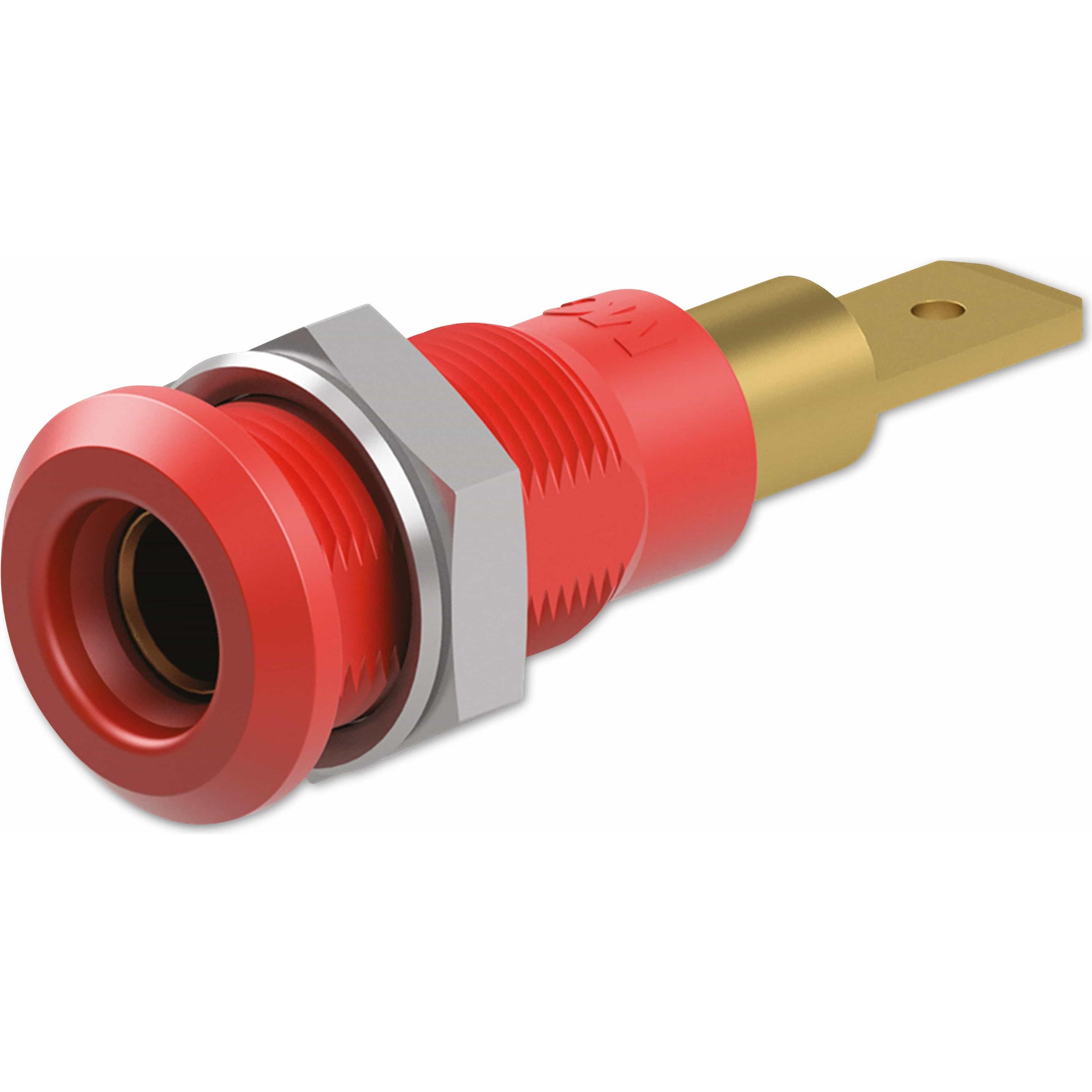 Stäubli Buchse, 64.3040-22, 4 mm, rot, 30 V, 25 A / 60 V, 25 A, Elektronikkabel + Stecker, Rot