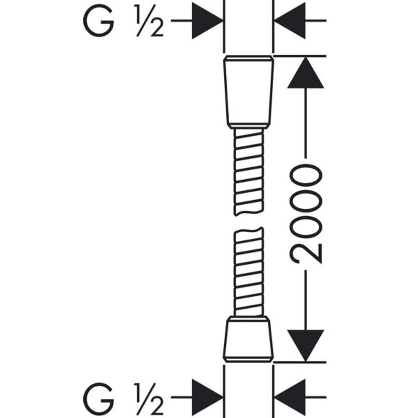 Thumbnail - hansgrohe, Duschschlauch, HG Metallbrauseschlauch SENSOFLEX 2000mm chrom (200 cm)
