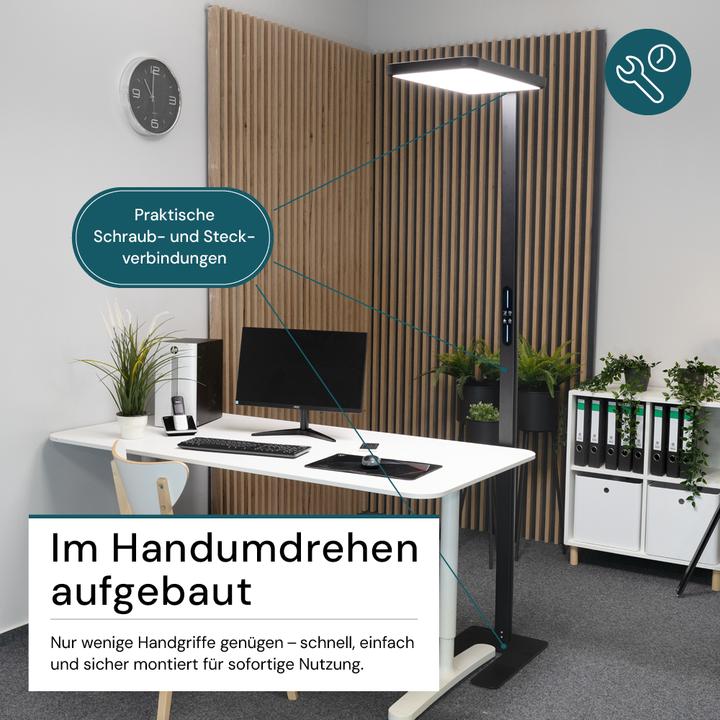 Actual product image Luxula LED Büro-Stehleuchte, Up/Down, schwarz (7000 lm)