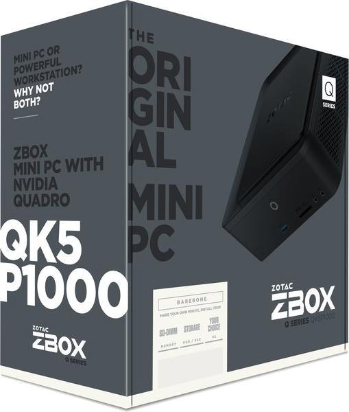 Actual product image Zotac ZBOX QK5P1000-BE NVIDIA Quadro P1000 4GB Intel Core i5-7200U Barebone (Intel Core i5-7200U)