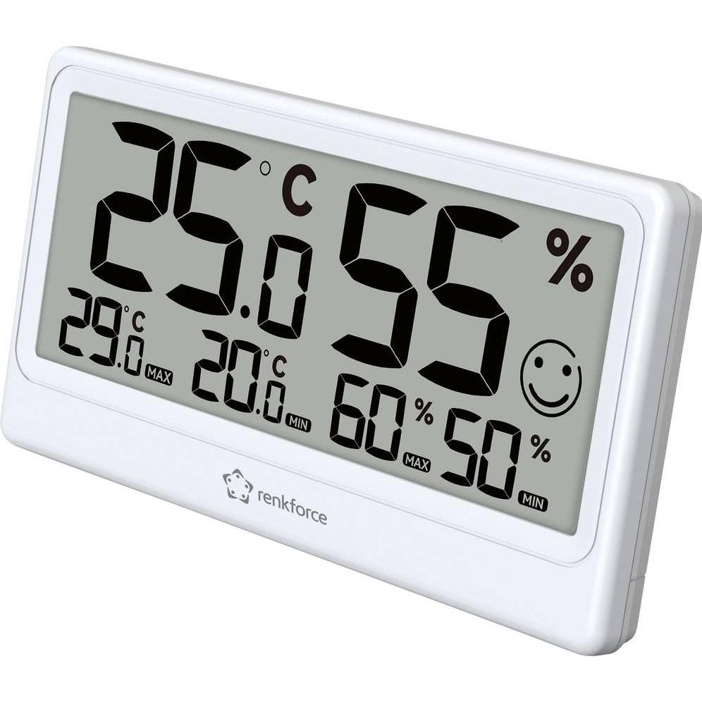 Renkforce RF-6416470 Thermo-/Hygrometer Weiss, Thermometer + Hygrometer, Weiss