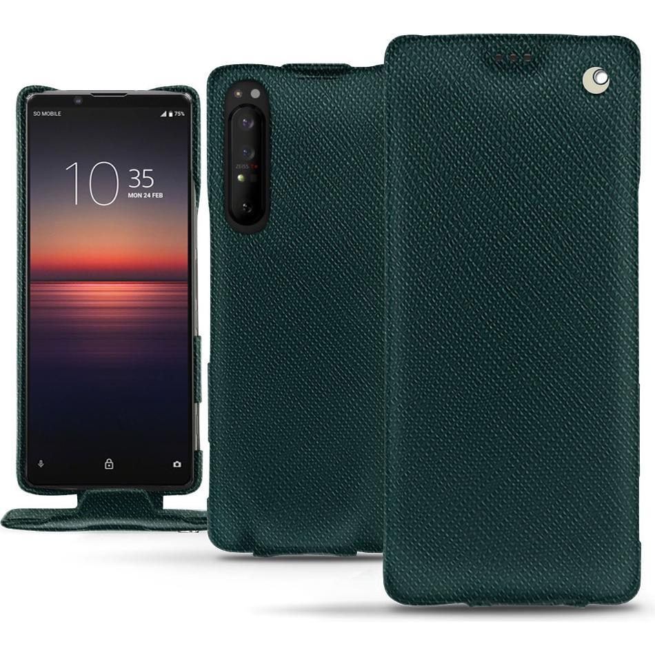 Thumbnail - Noreve Lederschutzhülle vertikal (Sony Xperia 1 II), Smartphone Hülle, Grün
