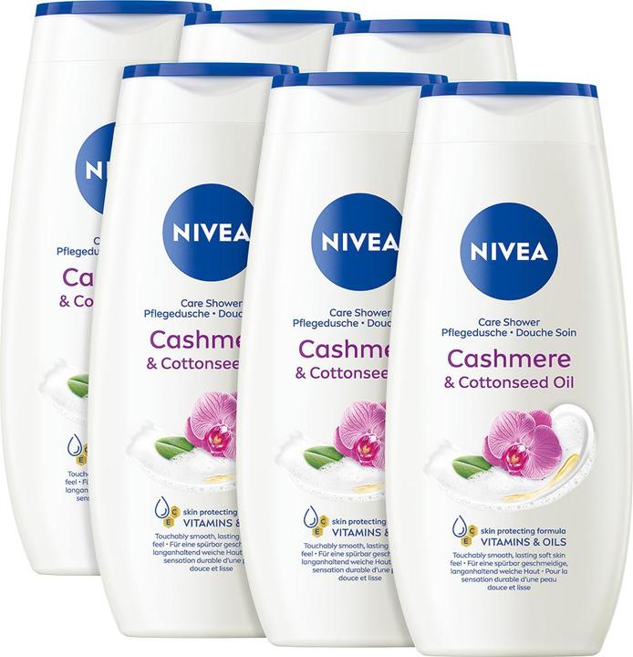 NIVEA Multipack Pflegedusche Cashmere & Cottonseed Oil (6 Stück)