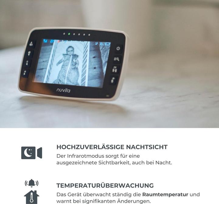 Image du produit Nuvita Moniteur audio-vidéo pour bébé digital 4,3" avec CAMÉRA PANORAMIQUE ET INCLINABLE (Vidéo et audio, 300 m)
