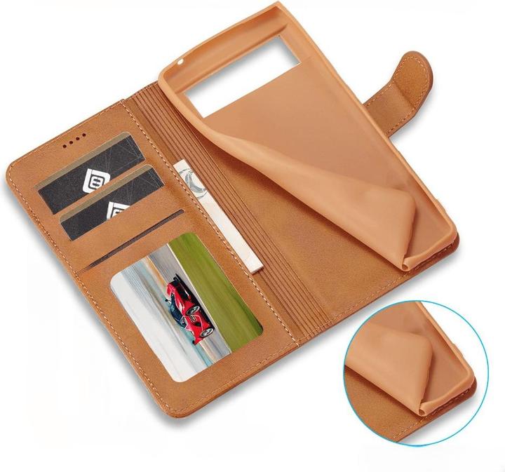 Produktbild LC.Imeeke Google Pixel 8 - Leder Etui Hülle beige (Google Pixel 8)