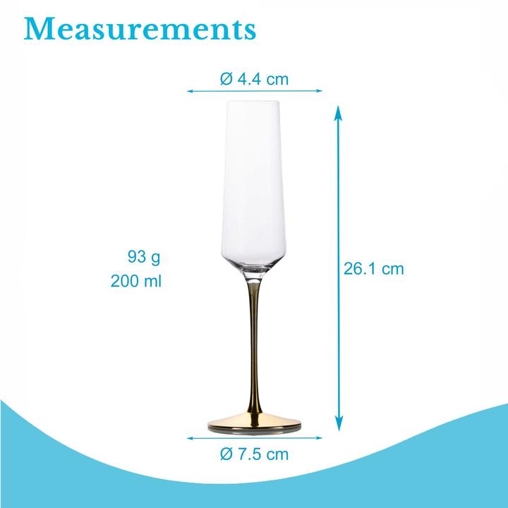 Produktbild Intirilife Champagner Sekt Glas 200 ml (20 cl, 4 Gläser, Sektgläser)