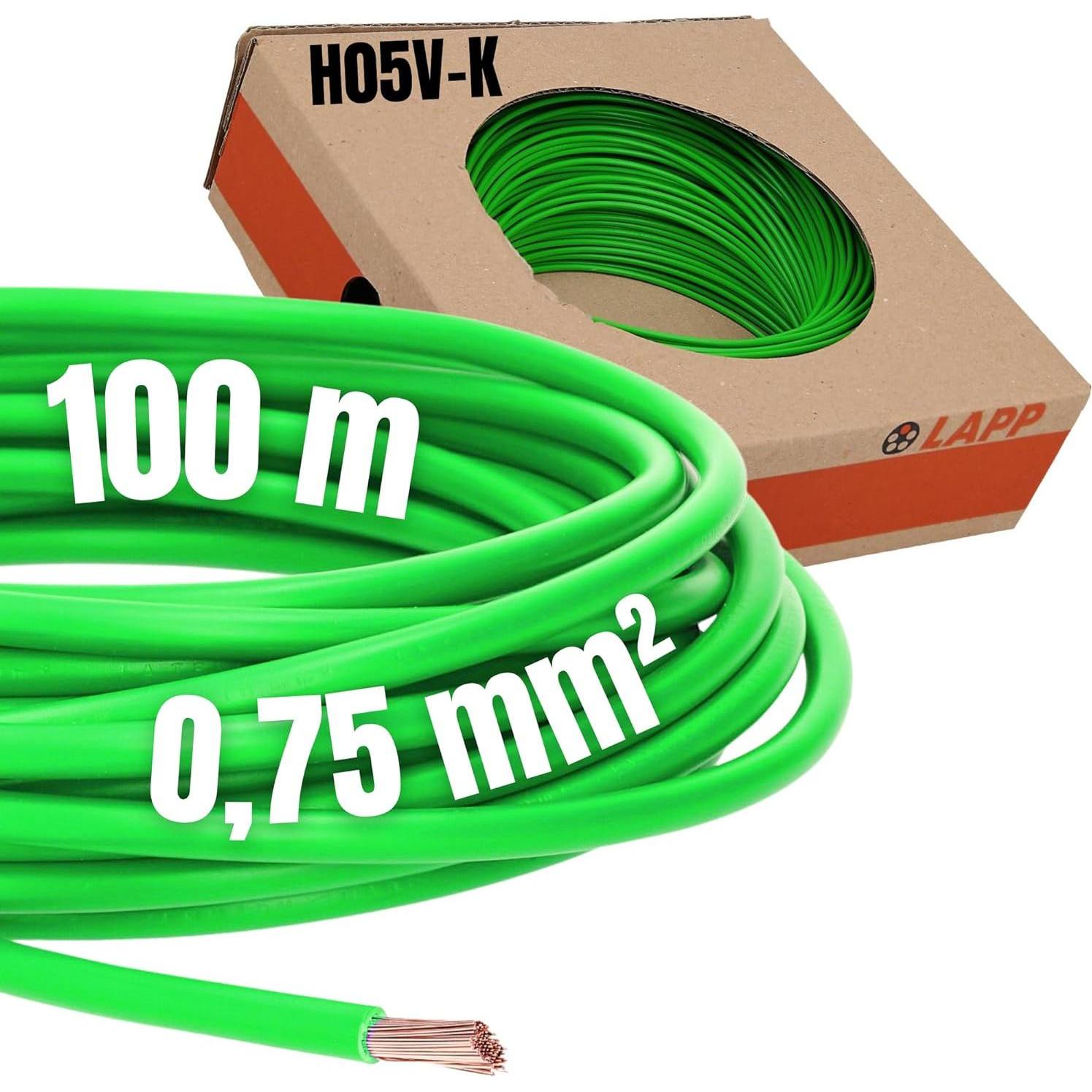 Lapp, Kabelleitung, Litze H05V-K 1 x 0.75 mm² Grün (100 m)