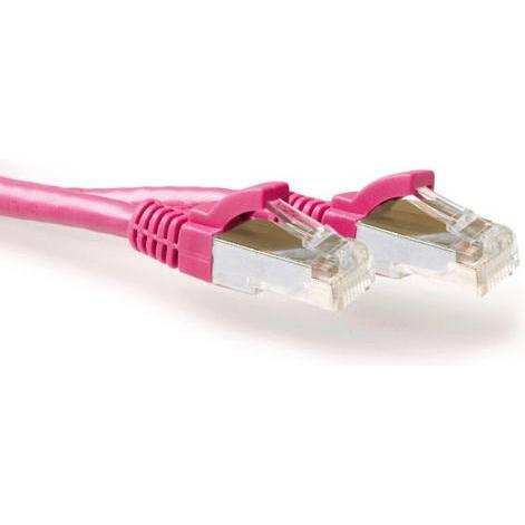 ACT Pink 0.5 meter LSZH SFTP CAT6A patch cable snagless with RJ45 connectors (S/FTP, CAT6a, 0.50 m), Netzwerkkabel