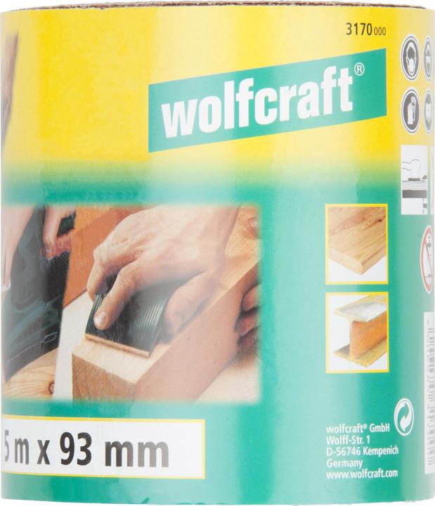 Productafbeelding wolfcraft wolfcraft 1 rol schuurpapier Kor. K180, 5mx93mm (180)