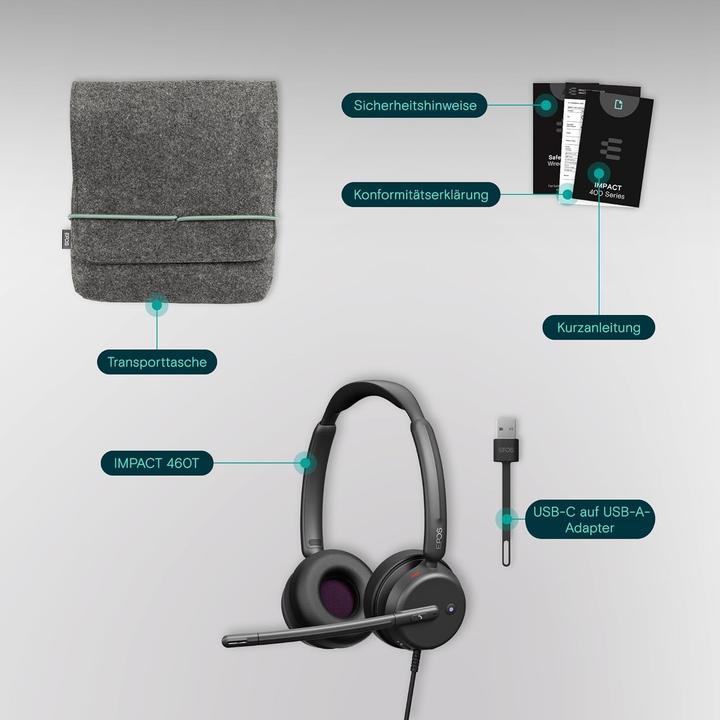 Actual product image EPOS IMPACT 460T MS DUO USB-C (Cable, USB-C, Microsoft teams)