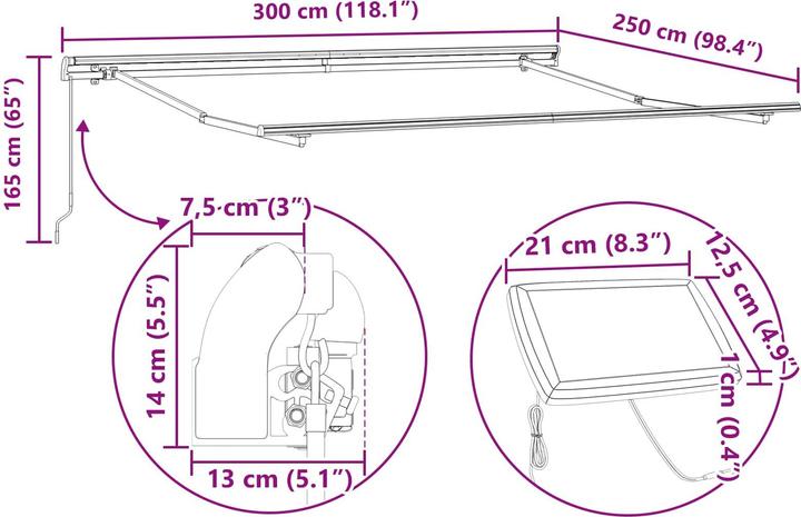 Produktbild vidaXL Einziehbare Markise (3 m)