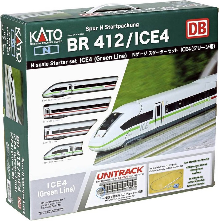 Hobbytrain DB AG starter set ICE4, 4 pieces + rails + transformer (Track N)