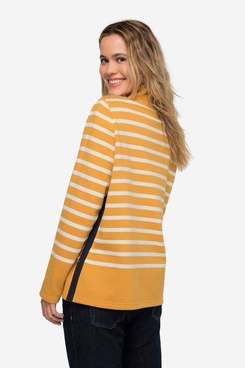 Image du produit Laurasøn Sweat-shirt à rayures, col camionneur et manches longues. Label OEKO-TEX (M)