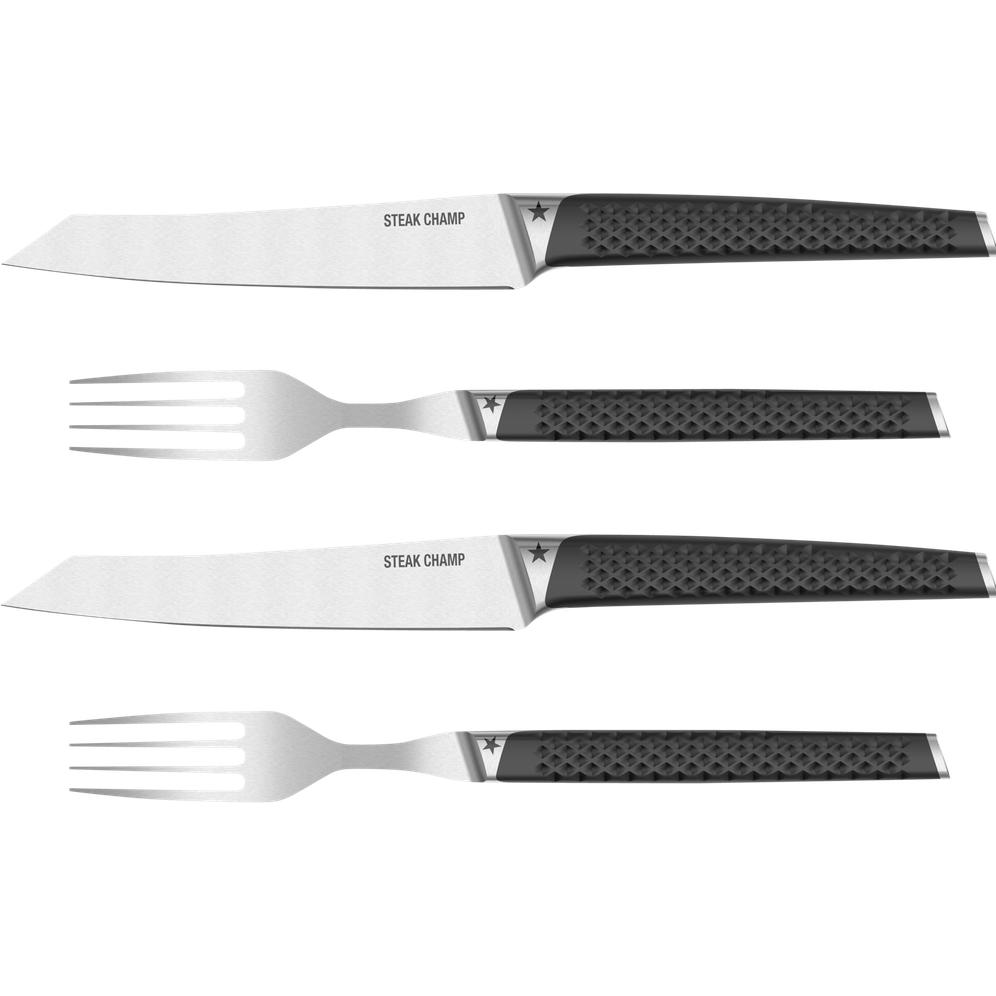 Thumbnail - Steakchamp Steak-Set Prime Rib, 2 Gabeln, 2 Messer, Besteck, Schwarz, Silber
