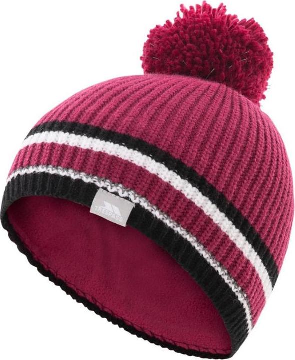 Actual product image Trespass LIT children's pom pom cap with reflective effect