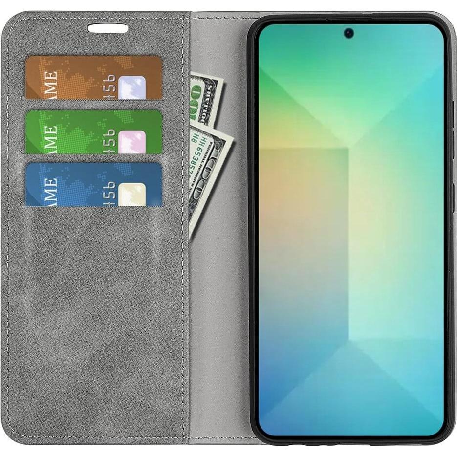 Thumbnail - Cover-Discount Galaxy S25 - Stand Flip Case Hülle (Samsung Galaxy S25), Smartphone Hülle, Grau